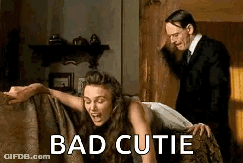 A Man Is Spanking A Woman On A Couch And The Woman Is Screaming . GIF