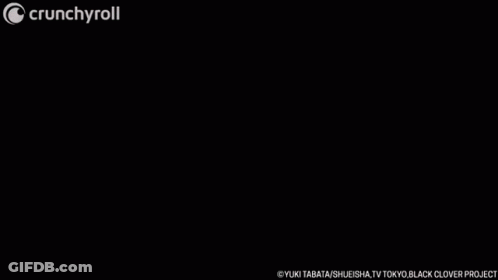 A Man Is Standing In A Dark Room With A Red Background And A Crunchyroll Logo In The Corner . GIF