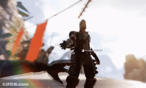 A Man Is Standing In A Video Game With A Message That Says To Cancel . GIF
