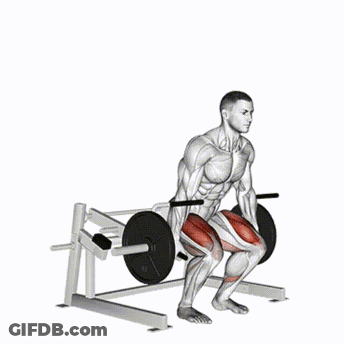 A Man Is Standing In Front Of A Barbell Rack GIF