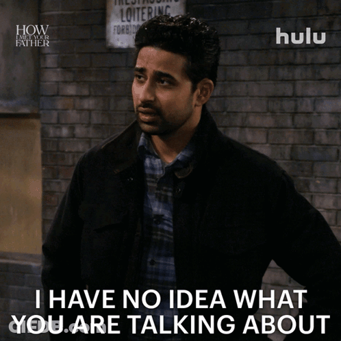 A Man Is Standing In Front Of A Brick Wall And Says " I Have No Idea What You Are Talking About " GIF