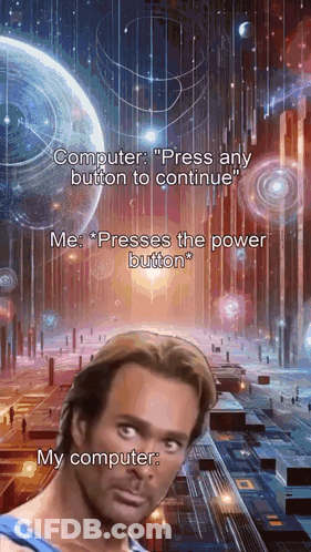 Man Standing In Front Of Computer Screen GIF