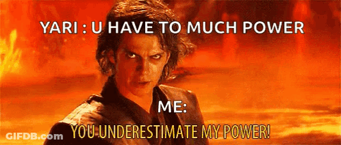 A Man Is Standing In Front Of A Fire With The Words Yari U Have To Much Power Me You Underestimate My Power . GIF