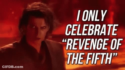 A Man Is Standing In Front Of A Red Background With A Quote From Star Wars . GIF