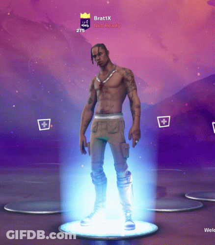 A Man Is Standing In Front Of A Screen That Says Brat1x GIF