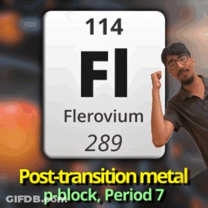 A Man Is Standing In Front Of A Sign That Says Fleromium 289 GIF