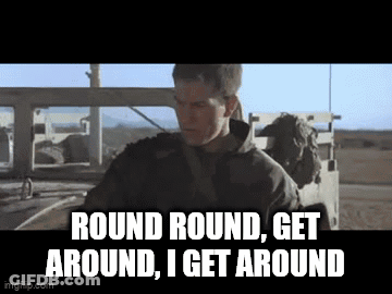 Man Singing Round And Get Around Song In Front Of Truck GIF