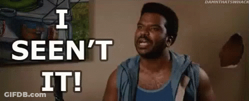 A Man Is Standing In Front Of A Wall With A Hole In It And Says `` I Seen 'T It ! '' GIF