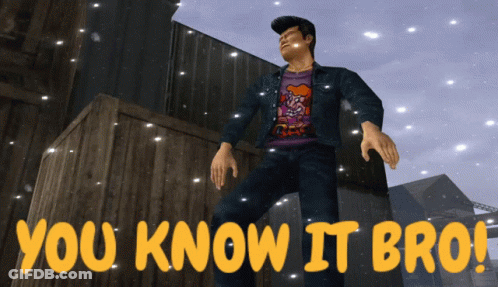 A Man Is Standing In Front Of A Wooden Fence With The Words You Know It Bro GIF