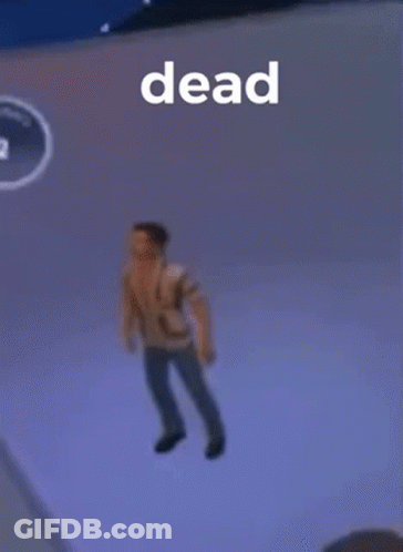 A Man Is Standing On A Ramp With The Word Dead Written Above Him . GIF