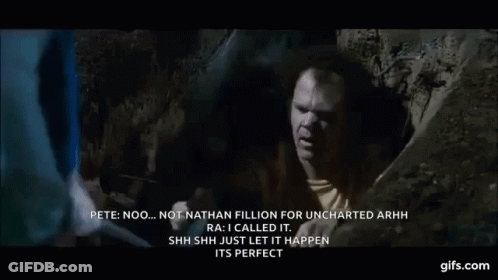 A Man Is Sticking His Head Out Of A Hole And Talking To Another Man . GIF