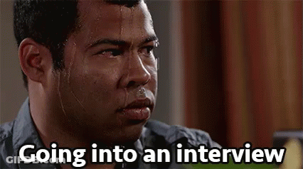 A Man Is Sweating While Going Into An Interview . GIF