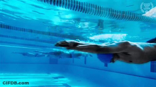 A Man Is Swimming In A Pool With A Atlanta International Film Festival Laurel Wreath GIF