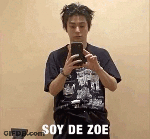 A Man Is Taking A Picture Of Himself In A Mirror With His Phone . GIF