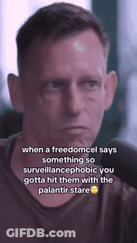 A Man Is Talking Into A Microphone And Says When A Freedomcel Says Something GIF