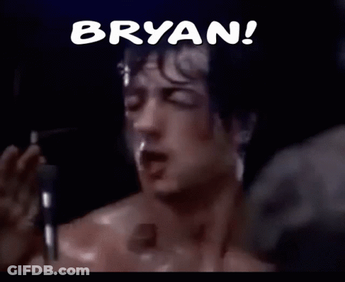 Man Talking Into Microphone With Bryan Screen GIF