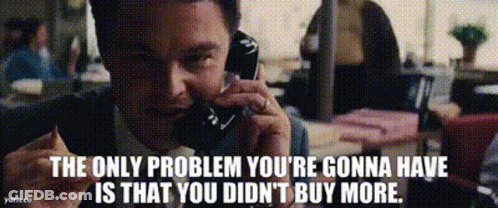 A Man Is Talking On A Cell Phone With The Words The Only Problem You 'Re Gonna Have Is That You Did N't Buy More GIF