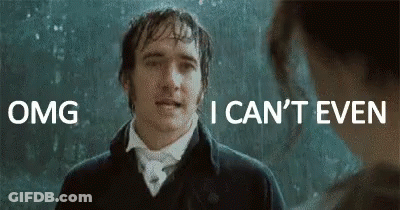 A Man Is Talking To A Woman In The Rain And Says `` I Can T Even '' . GIF
