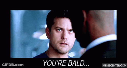A Man Is Talking To Another Man And Says You 'Re Bald GIF