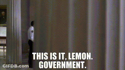A Man Is Talking To Another Man In A Room With The Words `` This Is It , Lemon Government . '' GIF