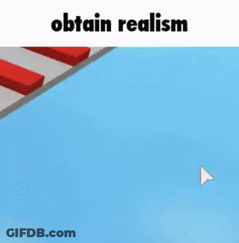 A Man Is Walking Across A Bridge In A Video Game With The Caption `` Obtain Realism '' . GIF
