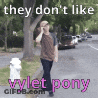 A Man Is Walking Down A Street Talking On A Cell Phone And They Don T Like Vylet Pony GIF