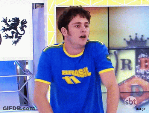 A Man Is Wearing A Blue Shirt That Says Brasil GIF