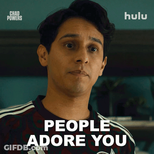 Man Wearing People Adore You Shirt GIF