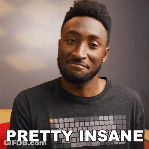 A Man Is Wearing A Shirt That Says Pretty Insane On It GIF