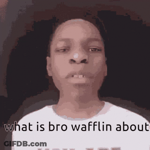 Man In White Shirt Asking What Is Bro Wafflein About GIF