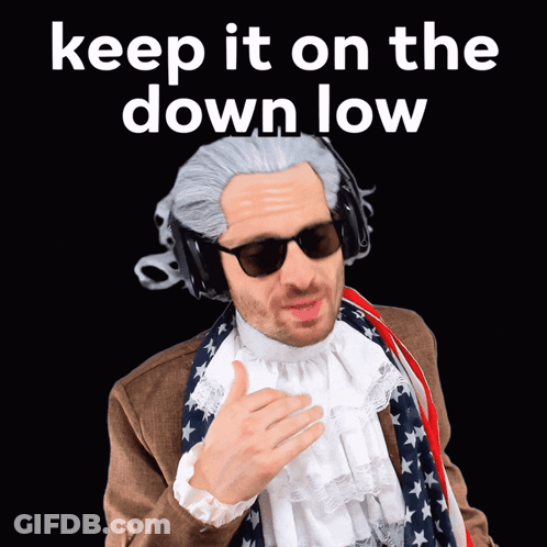 A Man Is Wearing A Wig And Sunglasses And Says Keep It On The Down Low GIF