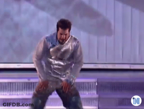 Man Dancing Wrapped In Plastic Wrap GIF