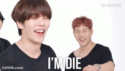 A Man Laughs And Says I 'M Die In Front Of A White Background GIF