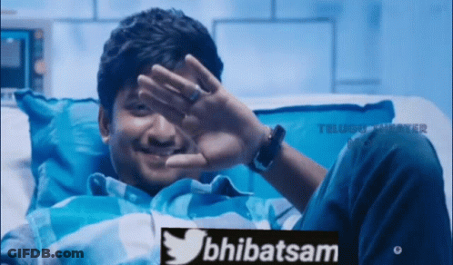 A Man Laying In A Hospital Bed With A Twitter Logo On The Bottom Right GIF