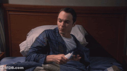 A Man Laying In Bed With The Words Leonard I 'M Sick Written Above Him GIF
