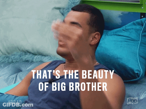 Man Laying On Bed With That's The Beauty Of Big Brother GIF