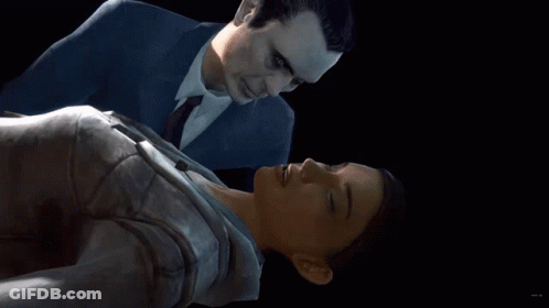A Man Laying On A Woman With The Words Prepare For Unforse Above Him GIF