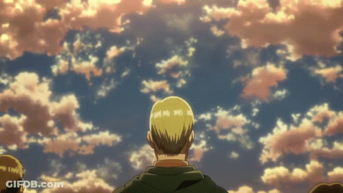 A Man Looking Up At A Cloudy Sky GIF