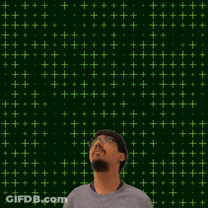 A Man Looking Up At The Number 19 With Stars Coming Out Of It GIF