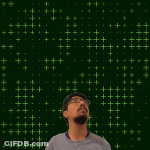 A Man Looking Up At The Number 22 GIF