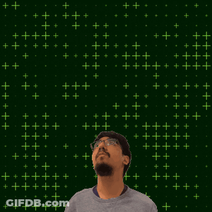 A Man Looking Up At The Number 32 GIF