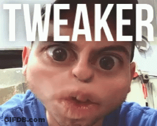 A Man Making A Funny Face With The Word Weaker Written Above Him GIF