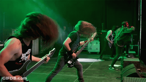 A Man Playing A Guitar With A Shirt That Says ' Almost Gone ' On It GIF