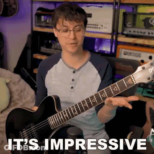 Guitar Player Saying It's Impressive GIF