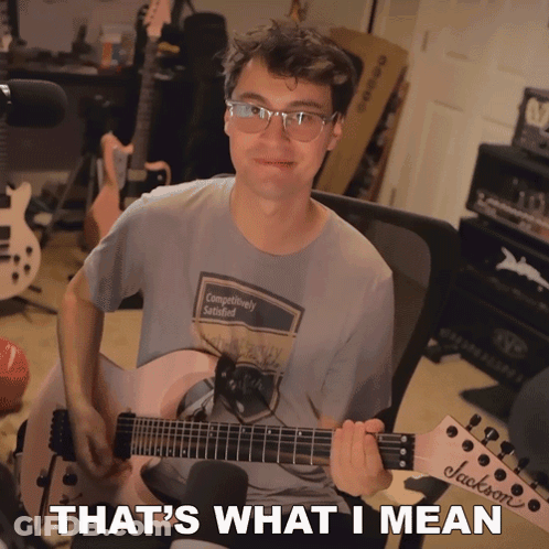 Man Playing Jackson Guitar With That's What I Mean GIF