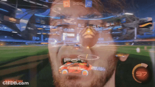 A Man Playing A Video Game With The Number 97 On The Bottom Right GIF
