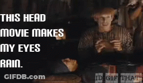 A Man Playing Cards With A Caption That Says This Head Movie Makes My Eyes Pain . GIF