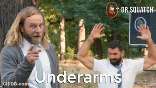 A Man Pointing At Another Man With Underarms Written On The Bottom GIF