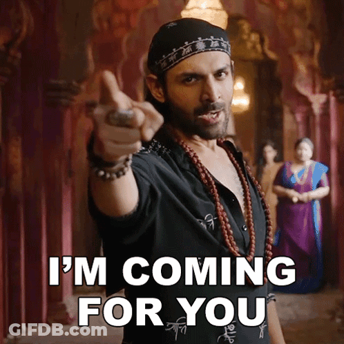 A Man Pointing At The Camera With The Words I 'M Coming For You Below Him GIF