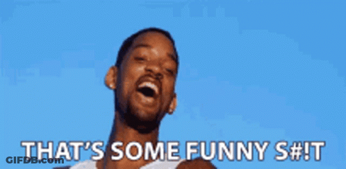 A Man Pointing At The Camera With The Words That 'S Some Funny Shit GIF